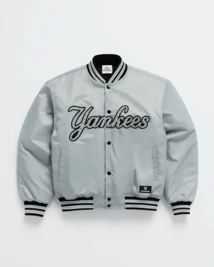 Madhappy Grey Yankees Down Baseball Jacket