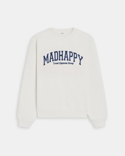 Madhappy White Campus Fleece Sweatshirt
