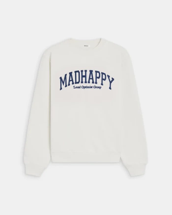 Madhappy White Campus Fleece Sweatshirt