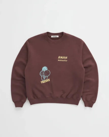 Madhappy AWAN Fleece Brown Crewneck Coffee