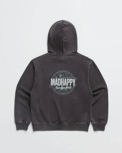 Madhappy And Gap Globe Black Hoodie Jet