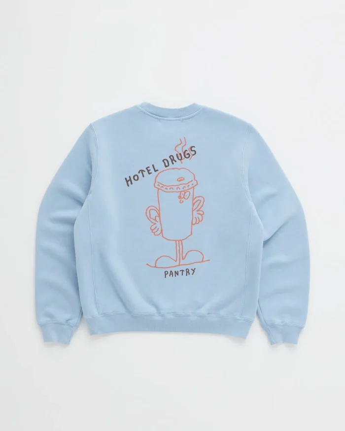 Madhappy HOTEL DRUGS Fleece Crewneck Blue