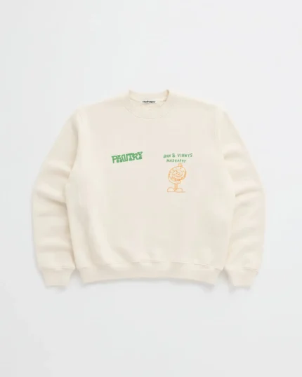 Madhappy Jon And Vinnys Pantry Cream Crewneck