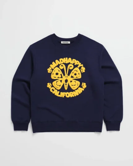 Madhappy Mariposa California Navy Crewneck