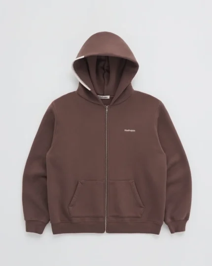 Madhappy Classics Midweight Zip Up Brown Hoodie