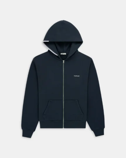 Madhappy Classics Fleece Navy Blue Zip Up Hoodie
