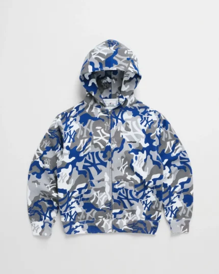 Madhappy Yankees Camo Full Zip Grey Hoodie