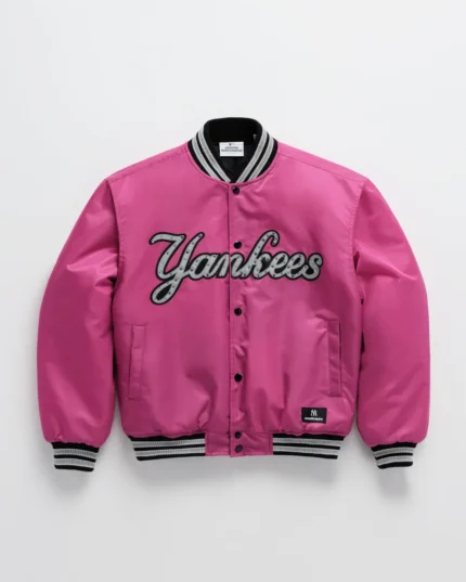 Madhappy Pink Yankees Down Baseball Jacket